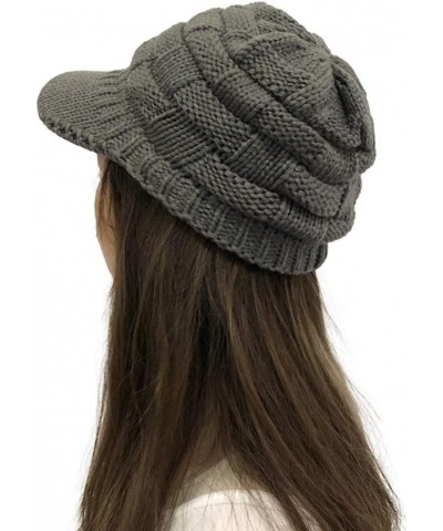 Classic Men's Winter Slouchy Warm Cap Baggy Cable Knit Hat Cold Weather Plain Ski Cap for Men and Women Dark Gray $6.54 Baseb...