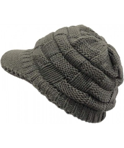 Classic Men's Winter Slouchy Warm Cap Baggy Cable Knit Hat Cold Weather Plain Ski Cap for Men and Women Dark Gray $6.54 Baseb...