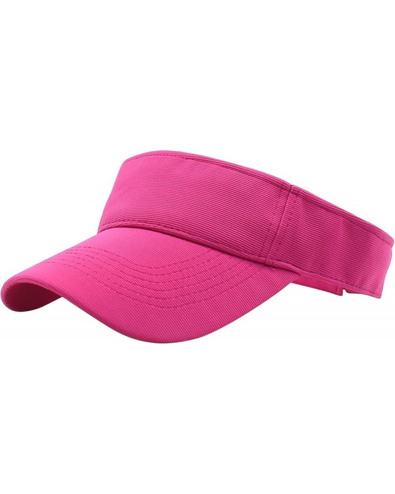 Womens Sun Visor Hats Wide Brim Sun Hat Summer Beach Hats for Women Packable Sport Ponytail Hat Hot Pink $5.97 Baseball Caps