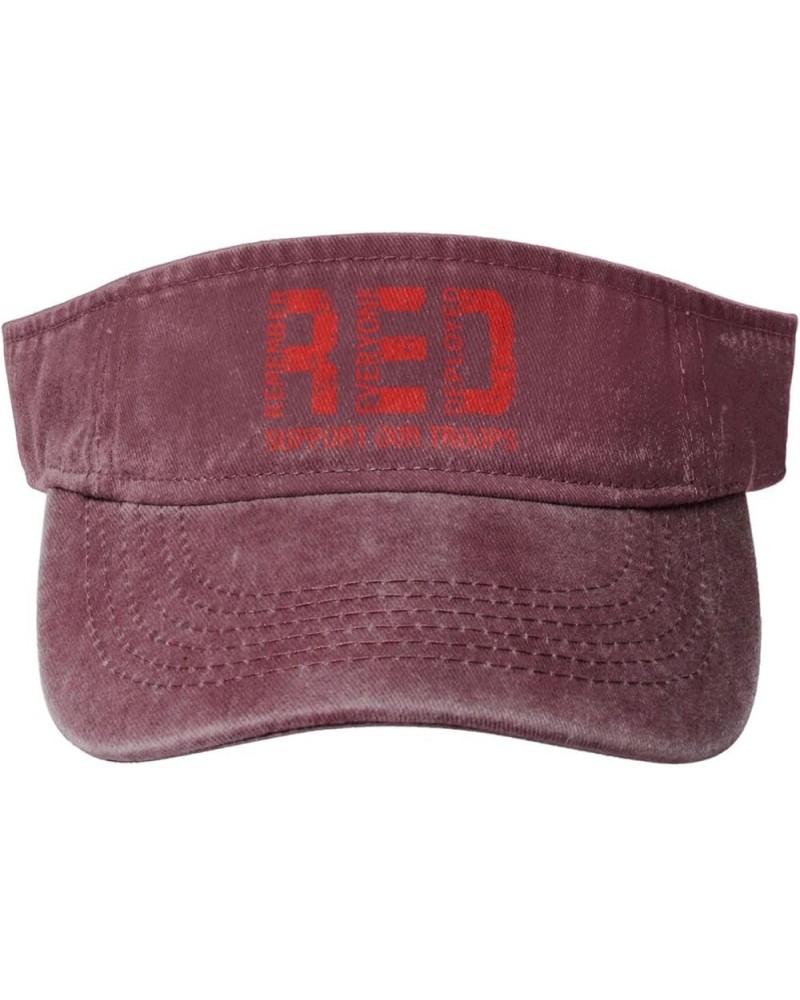 Red Remember Everyone Deployed. Support Our Troops Sun Hat Sun Visor Hats for Women Men Baseball Cap Golf Hats Red $13.73 Sun...