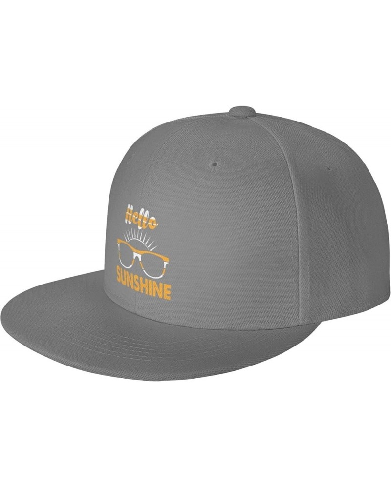 Hello Sunshine Snapback Hats for Men Baseball Cap Trucker Hat Flat Brim Hats Gray $13.05 Baseball Caps