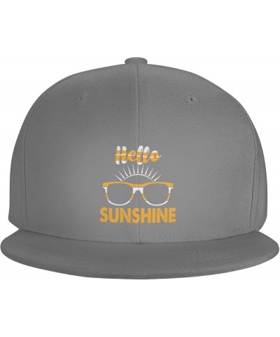 Hello Sunshine Snapback Hats for Men Baseball Cap Trucker Hat Flat Brim Hats Gray $13.05 Baseball Caps