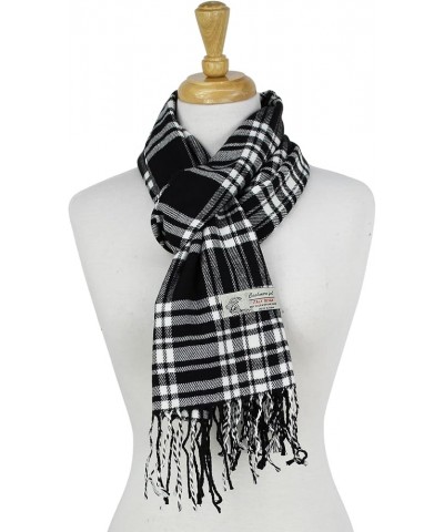 Soft & Warm Tartan Plaid Check Cashmere Feel Scarf, Winter Scarf For Men Women Plaid Blk/Wht 63 $8.69 Scarves