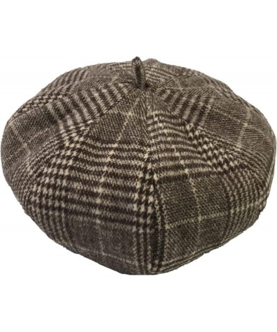 Striped Plaid Berets for Women Cotton Beanies Caps Ladies Girls Chic Newsboy Caps Painter Cap Artist Hat Brown $13.11 Newsboy...