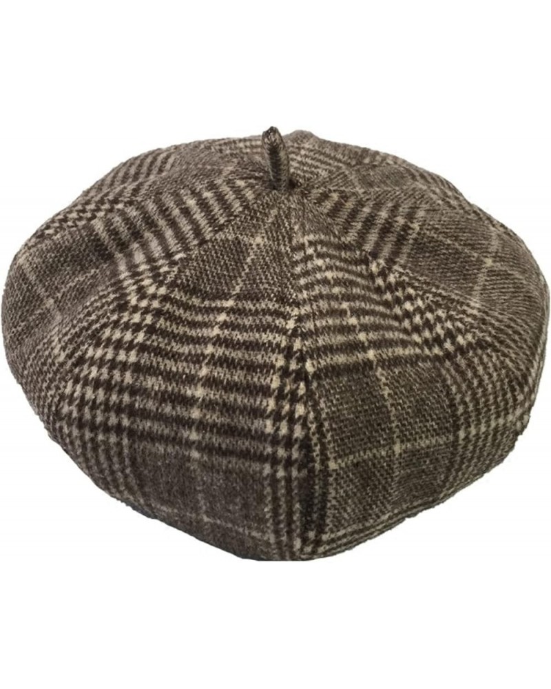 Striped Plaid Berets for Women Cotton Beanies Caps Ladies Girls Chic Newsboy Caps Painter Cap Artist Hat Brown $13.11 Newsboy...