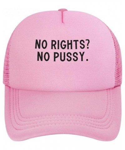 No Rights No Pussy Men's Baseball Cap Original Trucker Hat Adjustable Pink $10.46 Baseball Caps