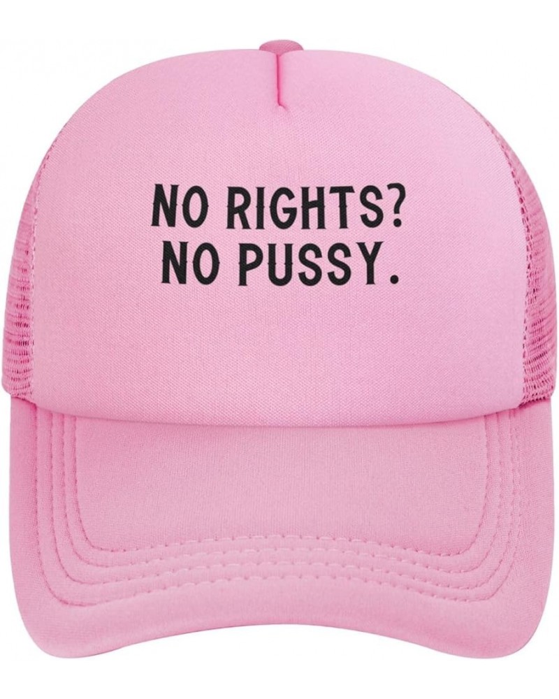 No Rights No Pussy Men's Baseball Cap Original Trucker Hat Adjustable Pink $10.46 Baseball Caps