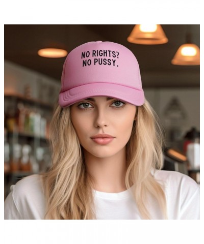 No Rights No Pussy Men's Baseball Cap Original Trucker Hat Adjustable Pink $10.46 Baseball Caps