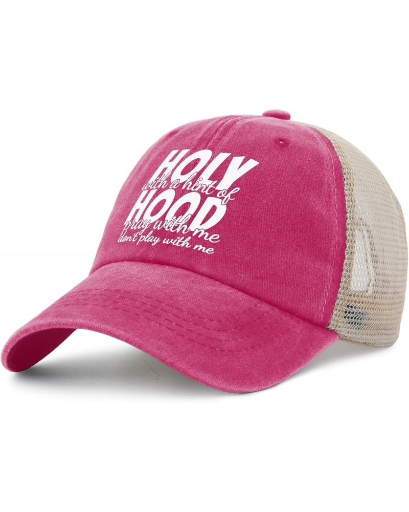 Hat for Womens Retro Half Hood Half Holy Country Hat Men AllBlack Cap Fashionable Unique Gifts for Drivers Pink $11.86 Baseba...