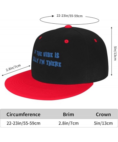 Women's and Men's Baseball Hat If The Vibe is Silly I'm There Original Dad Hat Adjustable Flat Bill Hats,White Red $10.46 Bas...