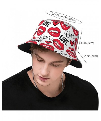 Bucket Hat, Unisex Sun Hat Skateboard Grey -Fisherman Hat Summer Outdoor Cap, Bucket Hats for Woman Man Sexy Lips White $10.9...