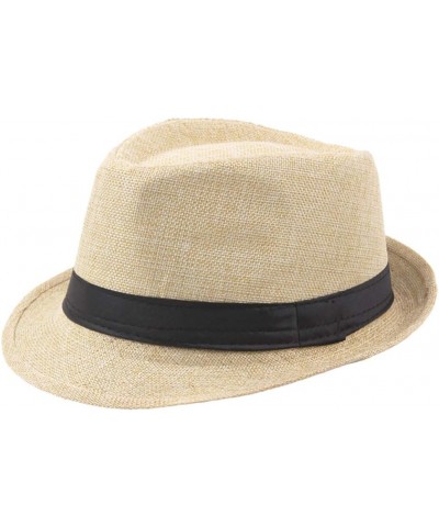 Men's Straw Hat Outdoor Breathable Sun Hat Jazz Hat Baseball Caps Fashion Vacation Winter Hat Elegant Hats for Men Beige $5.9...