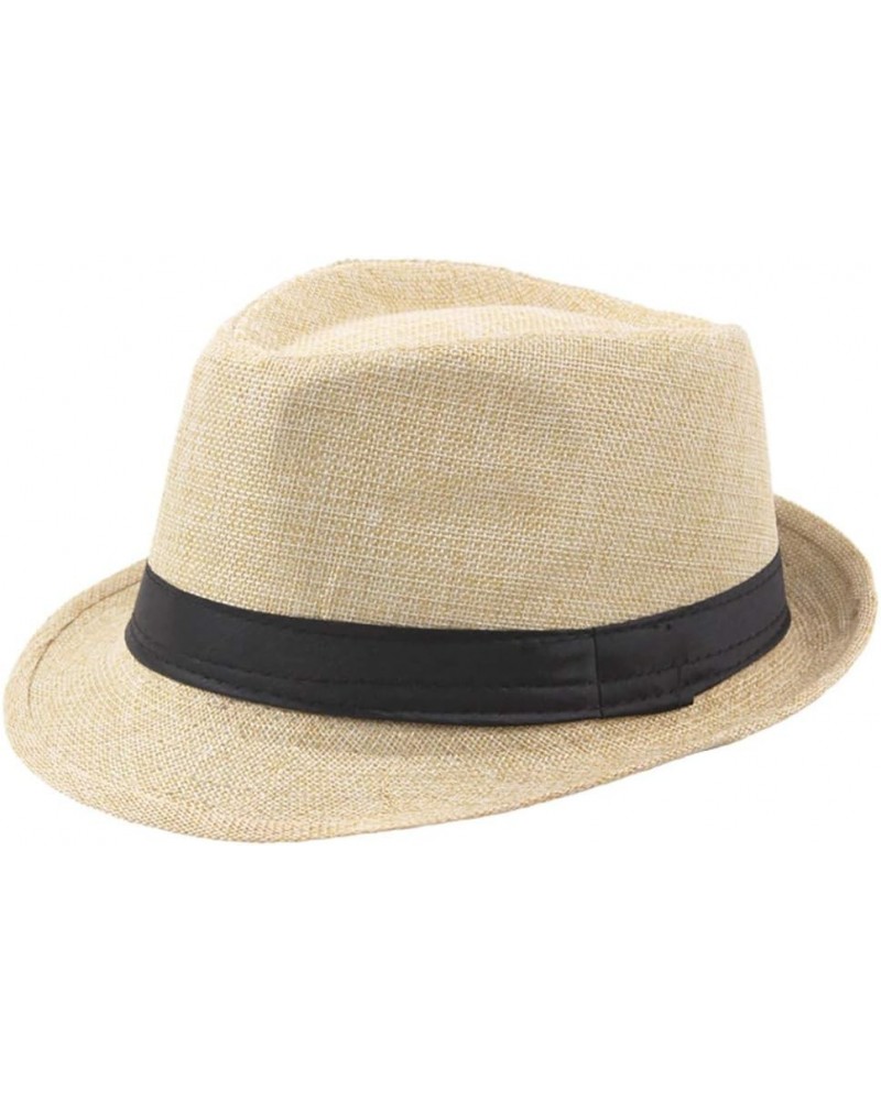 Men's Straw Hat Outdoor Breathable Sun Hat Jazz Hat Baseball Caps Fashion Vacation Winter Hat Elegant Hats for Men Beige $5.9...