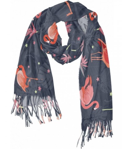 Flamingo Leaves Star Women's Scarf Soft Warm Long Scarves Shawl Wrap for Winter Autumn Home Office Travel $17.39 Scarves