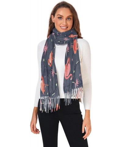 Flamingo Leaves Star Women's Scarf Soft Warm Long Scarves Shawl Wrap for Winter Autumn Home Office Travel $17.39 Scarves