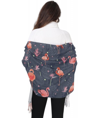 Flamingo Leaves Star Women's Scarf Soft Warm Long Scarves Shawl Wrap for Winter Autumn Home Office Travel $17.39 Scarves