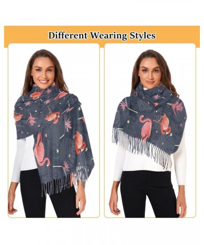 Flamingo Leaves Star Women's Scarf Soft Warm Long Scarves Shawl Wrap for Winter Autumn Home Office Travel $17.39 Scarves