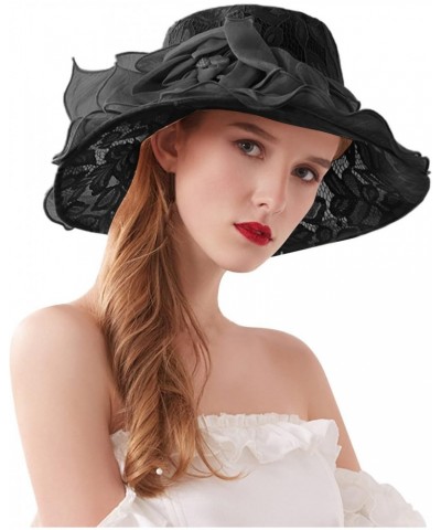 Womens Summer Dress Hat Wide Leaf Flower Bridal Shower Hat Sun Hats Beach Hat Water Hat for Women $14.43 Sun Hats