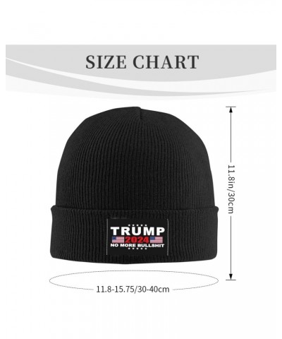 Trump 2024 No More Bullshit Beanie Hats Warm Chunky Cable Knit Hat Slouchy Skull Cap for Women Men Black $12.52 Skullies & Be...