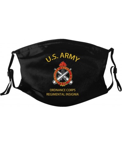 US Army Ordnance Corps Regimental Insignia Veteran Face Mask Washable Reusable Adults Breathable With 2 Filters $13.49 Balacl...