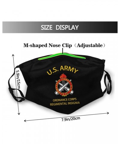 US Army Ordnance Corps Regimental Insignia Veteran Face Mask Washable Reusable Adults Breathable With 2 Filters $13.49 Balacl...