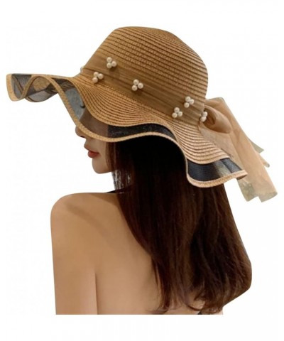 Bucket Hats for Women, Lady Cocktail Tea Party Church Hats Tea Party Wedding Bucket Hat Summer Beach Cap Khaki $9.78 Sun Hats