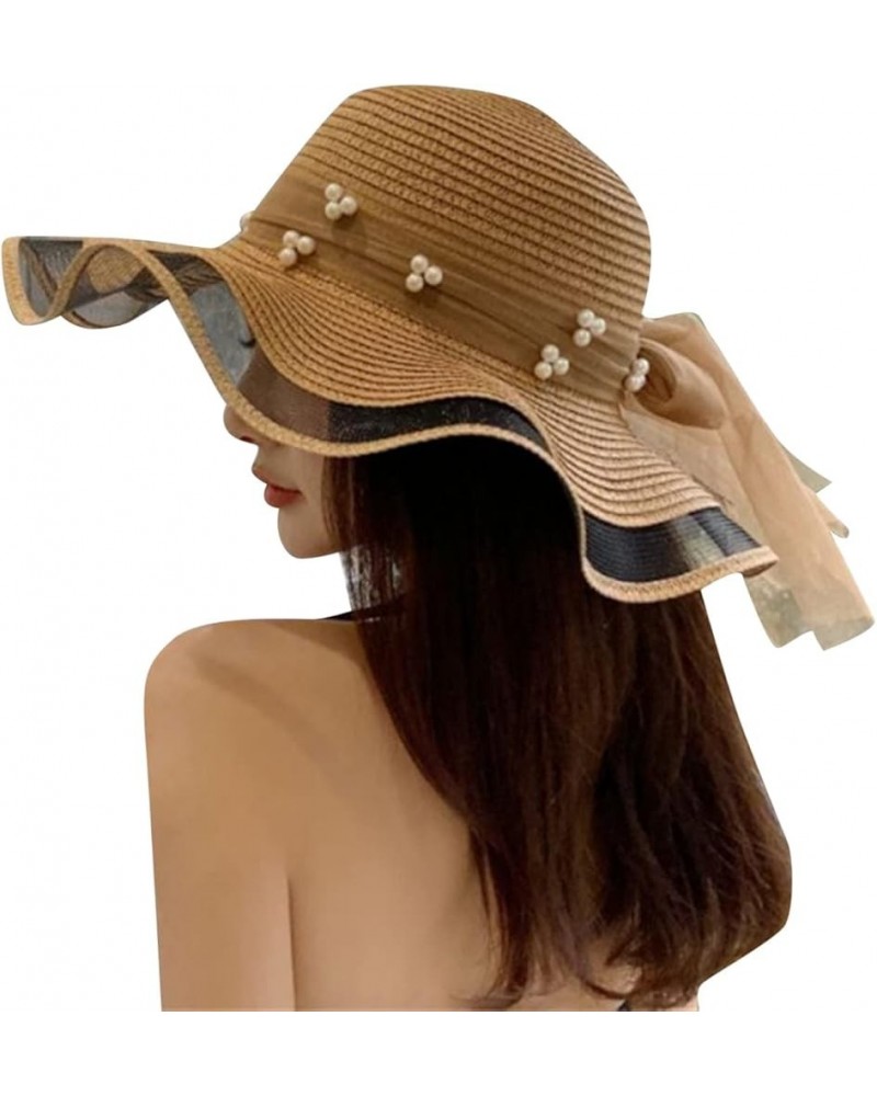 Bucket Hats for Women, Lady Cocktail Tea Party Church Hats Tea Party Wedding Bucket Hat Summer Beach Cap Khaki $9.78 Sun Hats