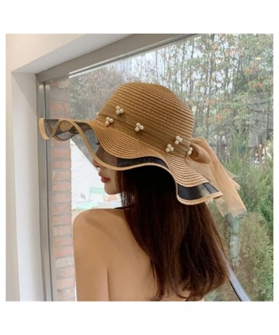 Bucket Hats for Women, Lady Cocktail Tea Party Church Hats Tea Party Wedding Bucket Hat Summer Beach Cap Khaki $9.78 Sun Hats