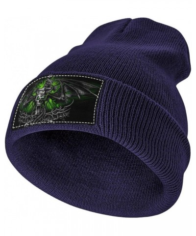 Beanie Hat for Men and Women Star Consider Winter Warm Hats Knit Slouchy Thick Cap Navy-skulls Wide $11.18 Skullies & Beanies