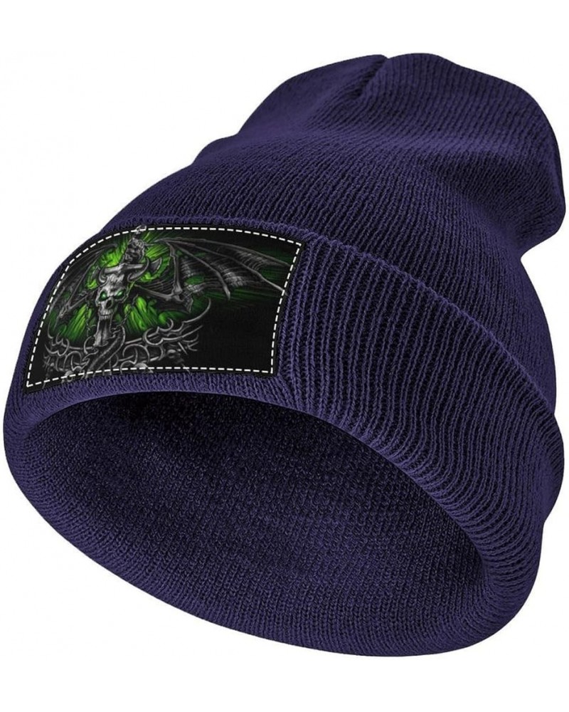 Beanie Hat for Men and Women Star Consider Winter Warm Hats Knit Slouchy Thick Cap Navy-skulls Wide $11.18 Skullies & Beanies