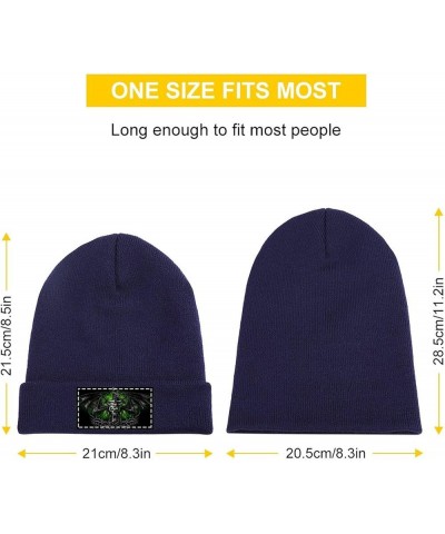 Beanie Hat for Men and Women Star Consider Winter Warm Hats Knit Slouchy Thick Cap Navy-skulls Wide $11.18 Skullies & Beanies