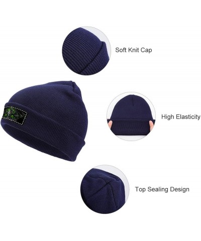 Beanie Hat for Men and Women Star Consider Winter Warm Hats Knit Slouchy Thick Cap Navy-skulls Wide $11.18 Skullies & Beanies