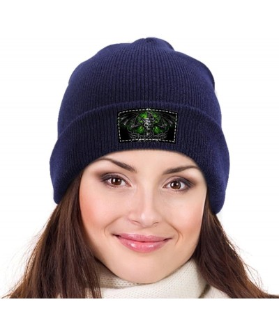 Beanie Hat for Men and Women Star Consider Winter Warm Hats Knit Slouchy Thick Cap Navy-skulls Wide $11.18 Skullies & Beanies