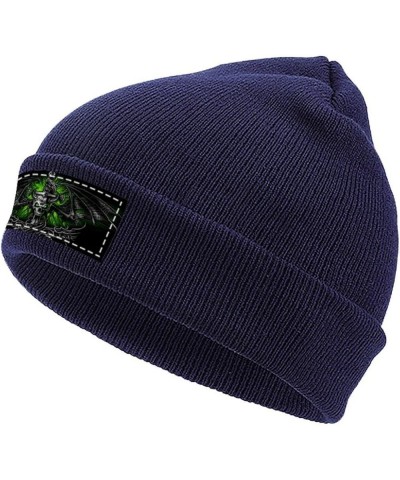 Beanie Hat for Men and Women Star Consider Winter Warm Hats Knit Slouchy Thick Cap Navy-skulls Wide $11.18 Skullies & Beanies