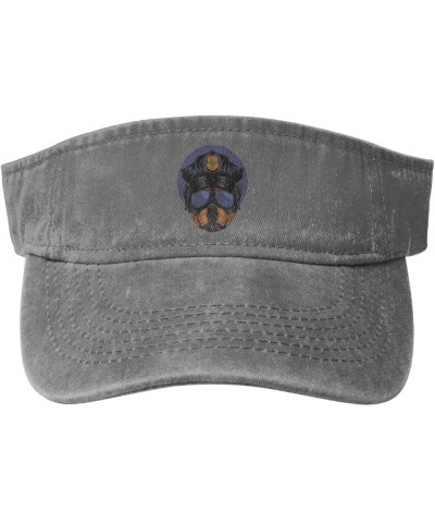 Rottweiler Police Sun Visor Hats for Women Men Adjustable Sports Sun Hats Cotton Golf Cap Gray $12.63 Visors