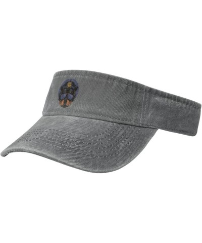 Rottweiler Police Sun Visor Hats for Women Men Adjustable Sports Sun Hats Cotton Golf Cap Gray $12.63 Visors