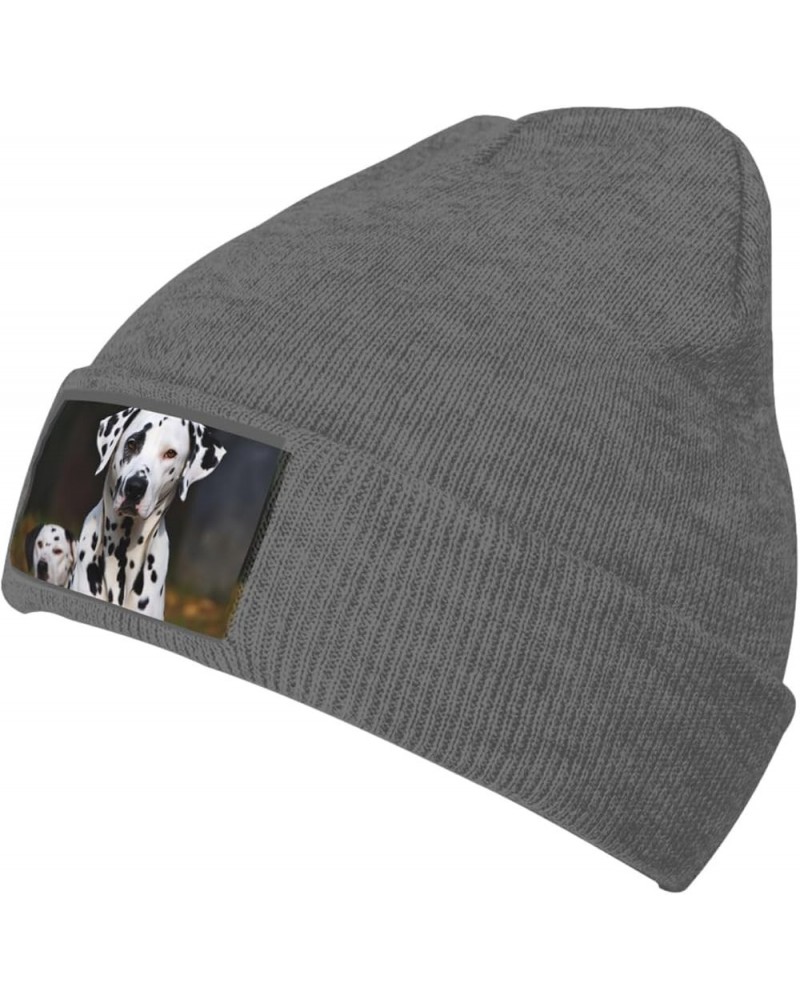 Knitted Hat Dalmatian Dog Print Beanie for Women Soft Warm Beanie Cap Casual Knit Hat Men Winter Beanies Deep Heather $9.68 S...