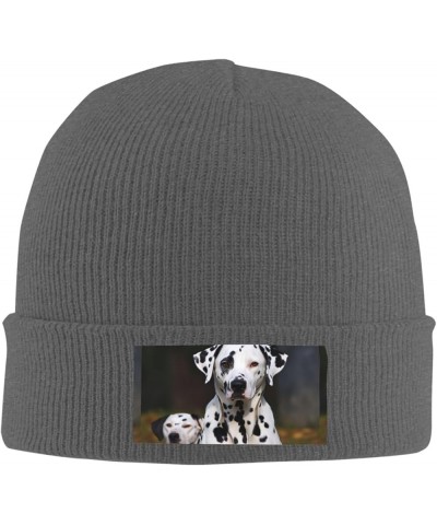 Knitted Hat Dalmatian Dog Print Beanie for Women Soft Warm Beanie Cap Casual Knit Hat Men Winter Beanies Deep Heather $9.68 S...