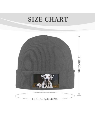 Knitted Hat Dalmatian Dog Print Beanie for Women Soft Warm Beanie Cap Casual Knit Hat Men Winter Beanies Deep Heather $9.68 S...