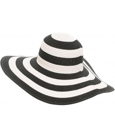 String-Embellished Floppy Sun Hat for Women, Stripe-Designed Summer Straw Hat, Foldable and Packable $13.54 Sun Hats