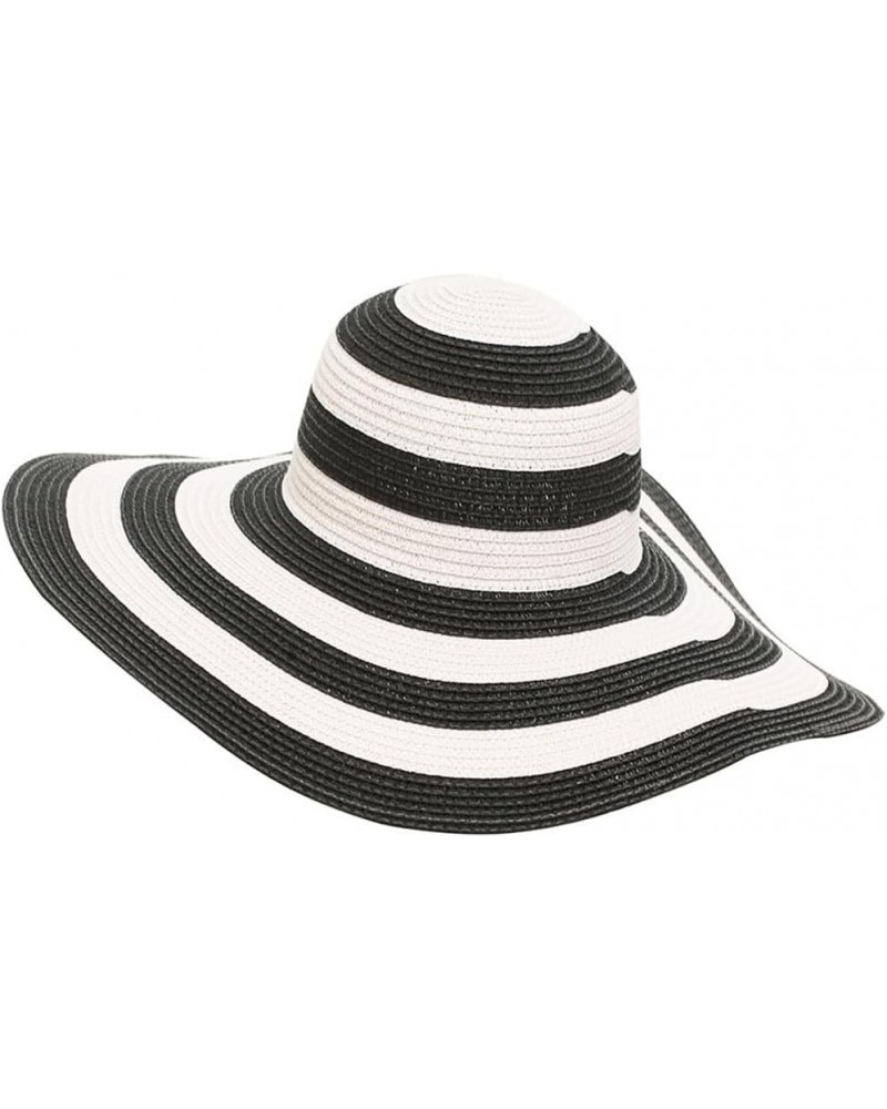 String-Embellished Floppy Sun Hat for Women, Stripe-Designed Summer Straw Hat, Foldable and Packable $13.54 Sun Hats