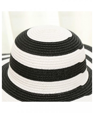 String-Embellished Floppy Sun Hat for Women, Stripe-Designed Summer Straw Hat, Foldable and Packable $13.54 Sun Hats