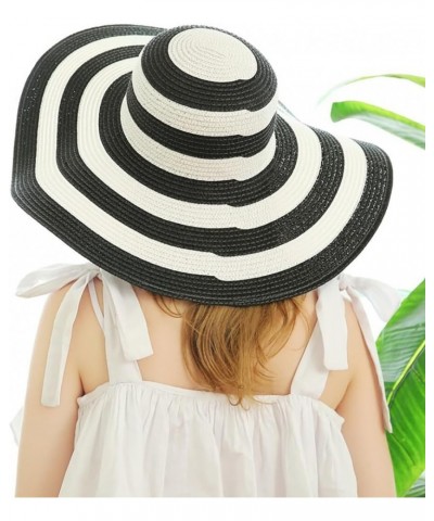 String-Embellished Floppy Sun Hat for Women, Stripe-Designed Summer Straw Hat, Foldable and Packable $13.54 Sun Hats