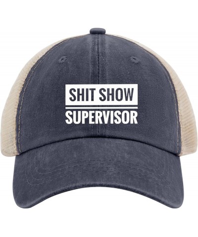 Beach hat Shit Show Supervisor Fishing hat for Men Blue hat Gifts for Girlfriends Baseball Caps Purplish Blue04 $12.87 Sun Hats