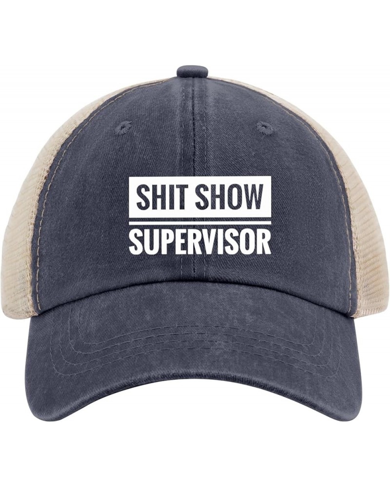 Beach hat Shit Show Supervisor Fishing hat for Men Blue hat Gifts for Girlfriends Baseball Caps Purplish Blue04 $12.87 Sun Hats