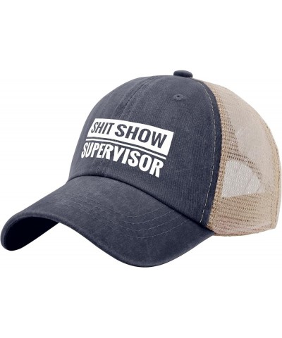 Beach hat Shit Show Supervisor Fishing hat for Men Blue hat Gifts for Girlfriends Baseball Caps Purplish Blue04 $12.87 Sun Hats