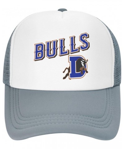 Durham Bulls Logo Trucker Hats for Both Men and Women - Mesh Baseball Snapback Hats Gray $10.08 Baseball Caps