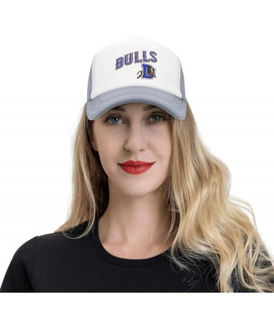 Durham Bulls Logo Trucker Hats for Both Men and Women - Mesh Baseball Snapback Hats Gray $10.08 Baseball Caps