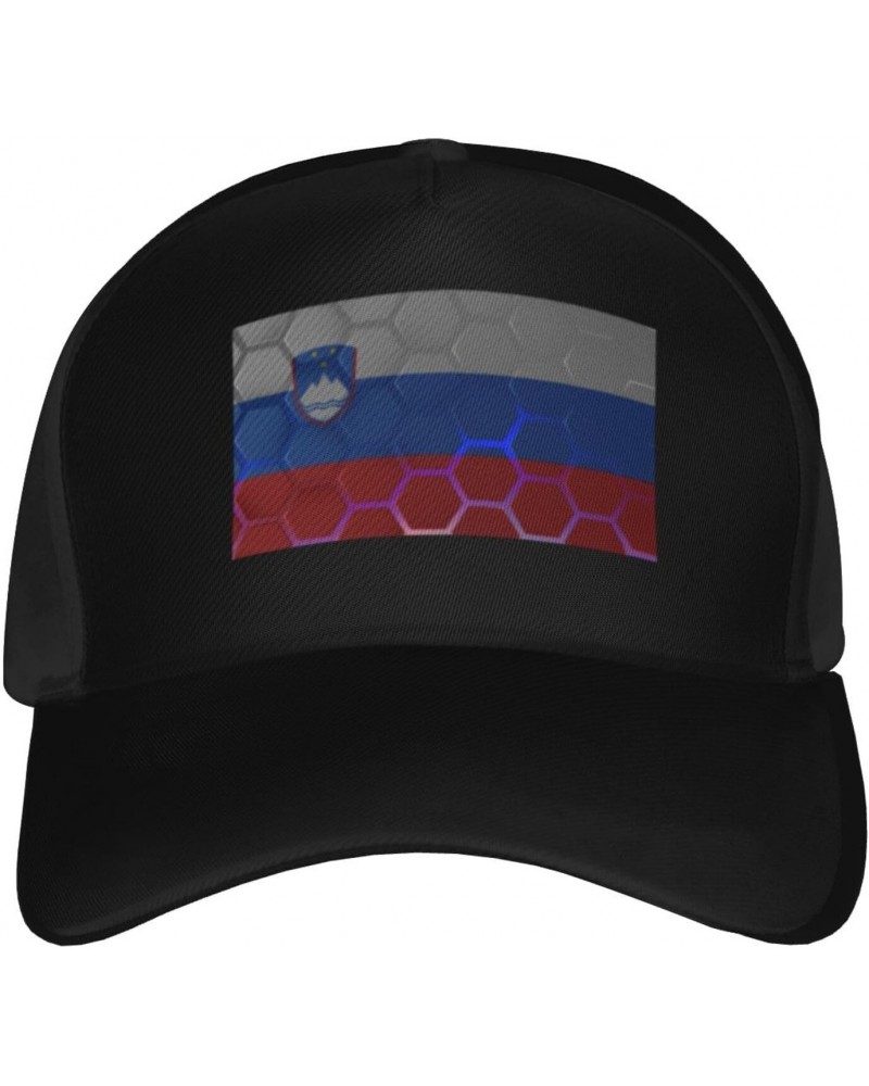 Honeycomb Style Flag of Slovenia Baseball Cap Men's and Women's Baseball Hat Adjustable Casual Outdoor Breathable Caps Truck ...