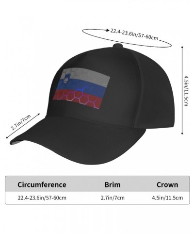 Honeycomb Style Flag of Slovenia Baseball Cap Men's and Women's Baseball Hat Adjustable Casual Outdoor Breathable Caps Truck ...